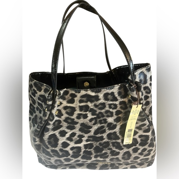 Kate Landry Large Grey Leopard Print Tote Bag - Picture 10 of 14